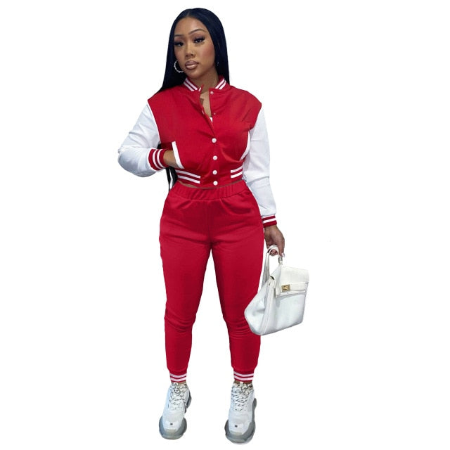 Yakeera Long Sleeve Jacket And Pencil Pants Two Piece Tracksuit