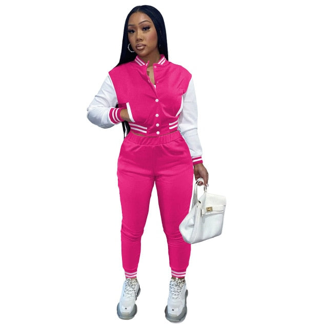 Yakeera Long Sleeve Jacket And Pencil Pants Two Piece Tracksuit