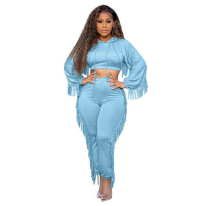 Jemila Tassel Hooded Tracksuit Two Piece