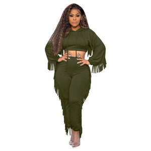 Jemila Tassel Hooded Tracksuit Two Piece