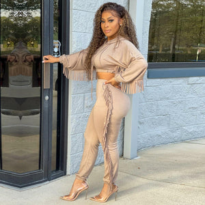 Jemila Tassel Hooded Tracksuit Two Piece