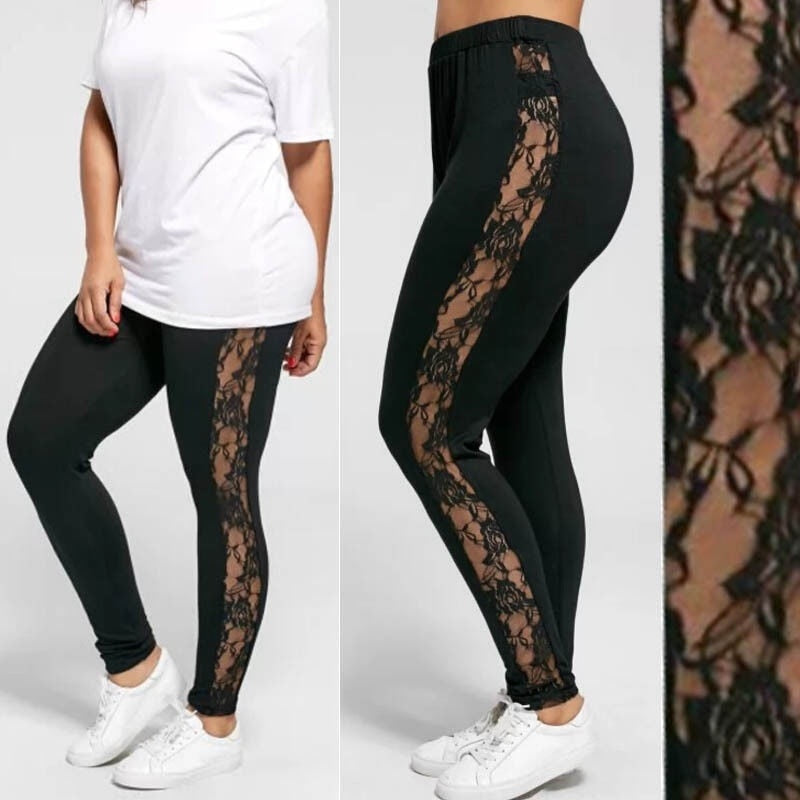 Burundi Mesh Lace  Leggings (L-3XL)