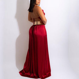 Ayita Halter Backless Side Slit Maxi Dress
