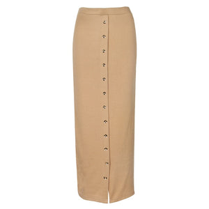 Zahara High Waist Long Pencil Buttoned Skirt