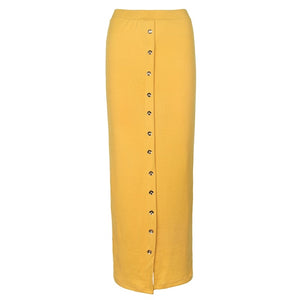 Zahara High Waist Long Pencil Buttoned Skirt