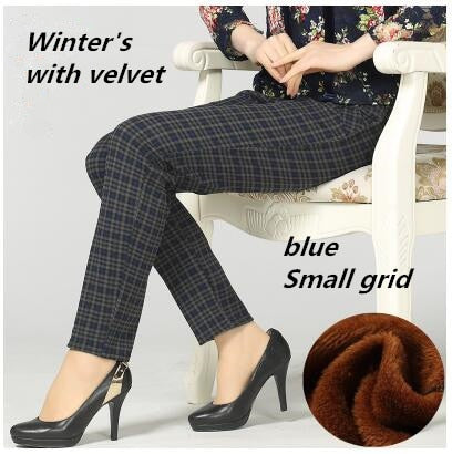 Abeni Velvet High Waist Stretch Pencil Trousers (XL-3XL)