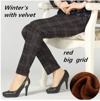 Abeni Velvet High Waist Stretch Pencil Trousers (XL-3XL)