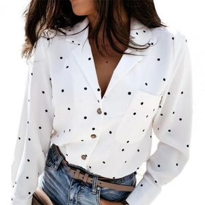 Eve Deep V-Neck Chiffon Blouse