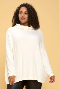 Ivory Plus Size Long Sleeve Criss/Cross Back Pullover
