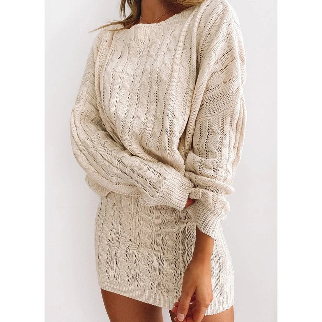 Viona Long Sleeve Knitted Sweater and Skirt Set