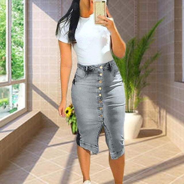 Kalinda Denim Skirt